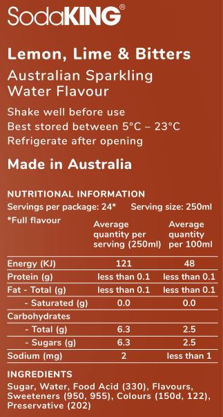 Lemon Lime and Bitters Flavour - SodaKING Australia