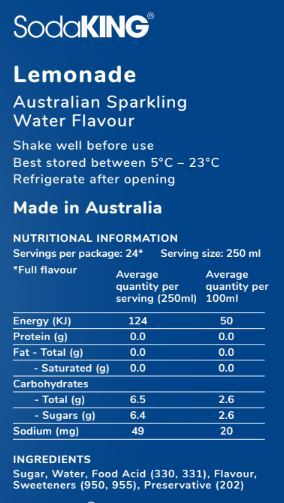 Lemonade Flavour - SodaKING Australia