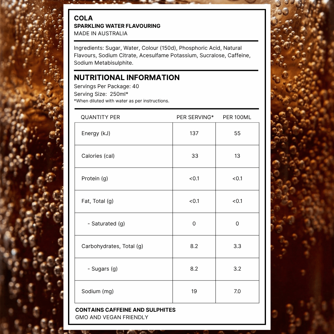 Natural Flavour Range - Cola (500ml) - SodaKING Australia