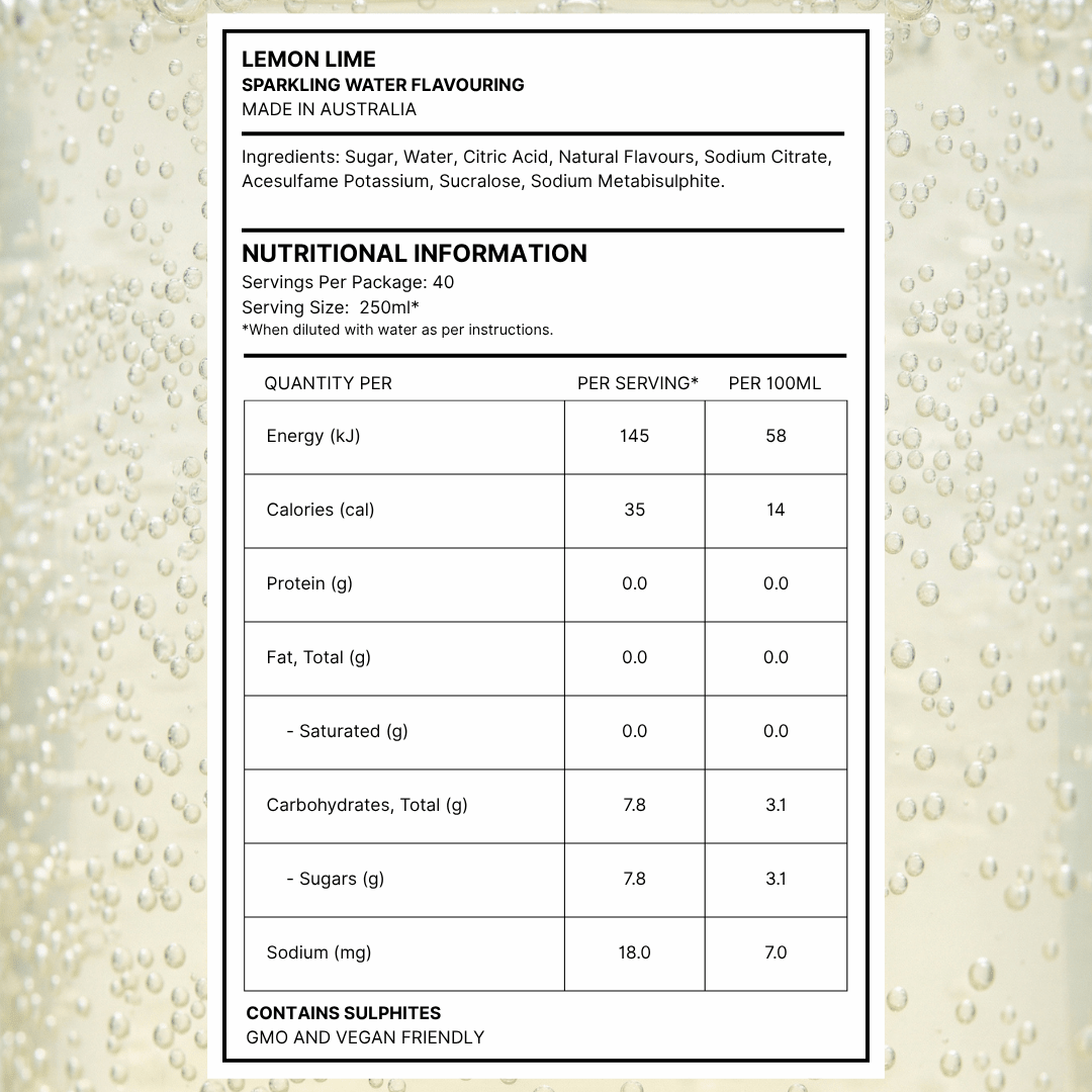 Natural Flavour Range - Lemon - Lime (500ml) - SodaKING Australia