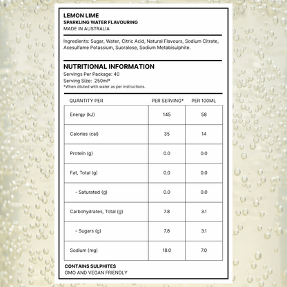 Natural Flavour Range - Lemon - Lime (500ml) - SodaKING Australia