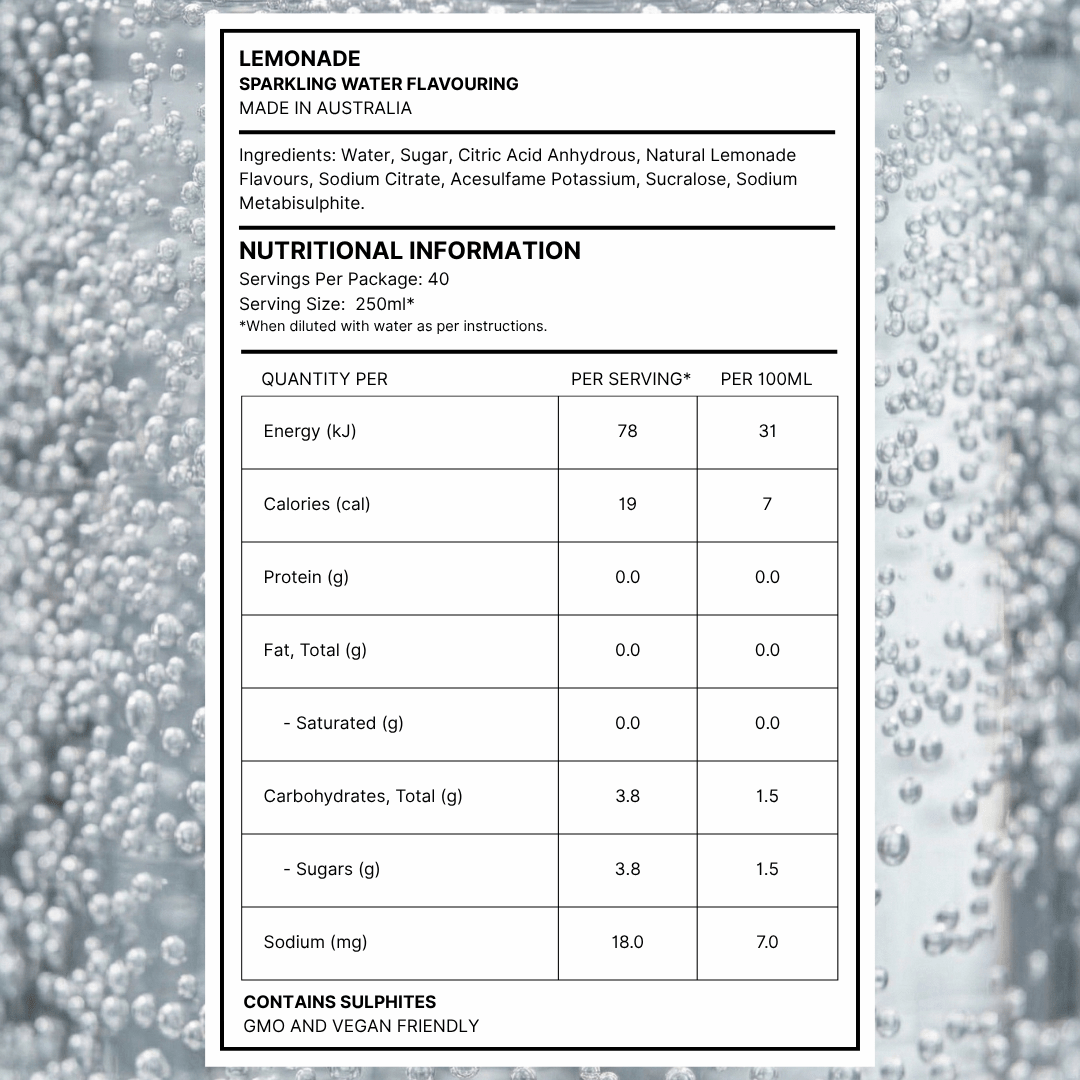 Natural Flavour Range - Lemonade (500ml) - SodaKING Australia