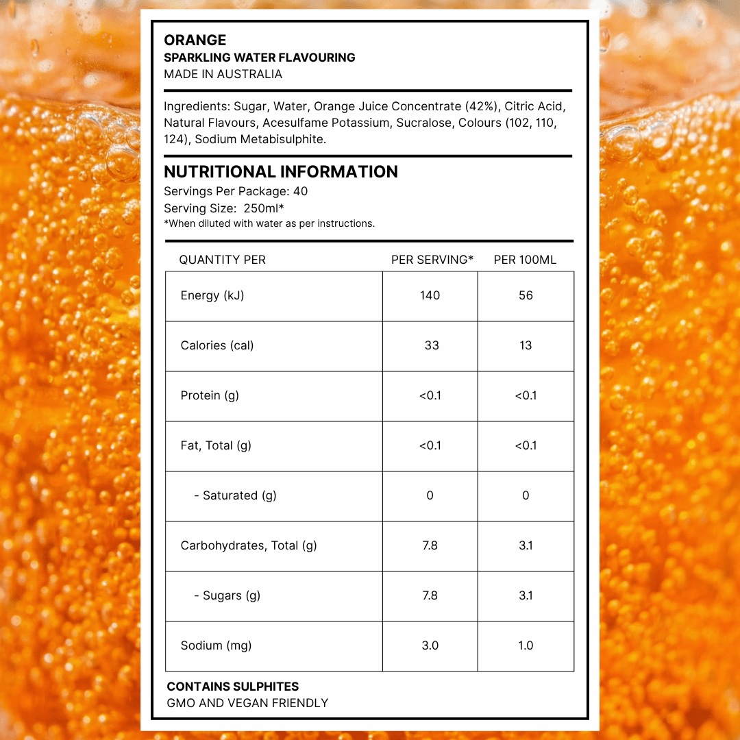 Natural Flavour Range - Orange (500ml) - SodaKING Australia