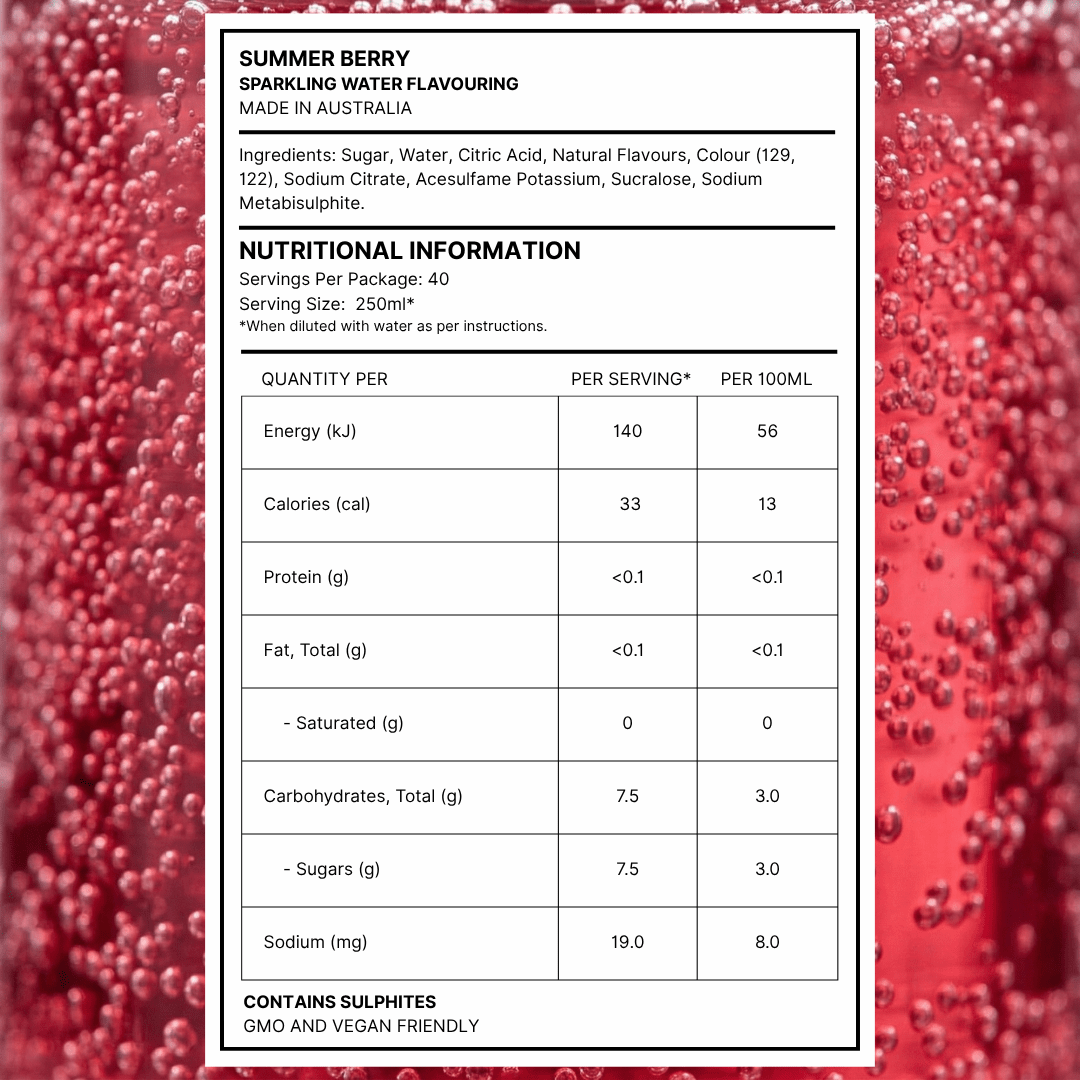 Natural Flavour Range - Summer Berry (500ml) - SodaKING Australia