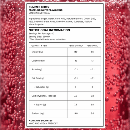 Natural Flavour Range - Summer Berry (500ml) - SodaKING Australia