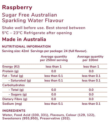 Raspberry Flavour - Sugar Free - SodaKING Australia